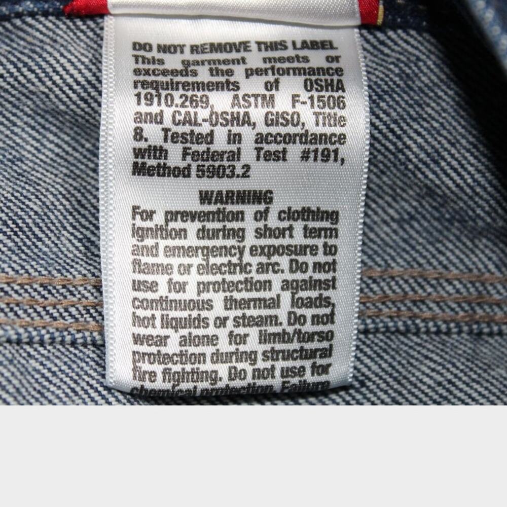 Dickies Jeans Sz 36x30 Work Flame Retardant Reflective Strip on Leg Safety Pants - Picture 8 of 9